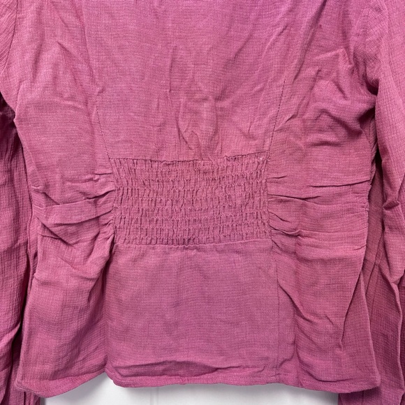 Free People Maise Shirred-Detail Top in Rose XS - Picture 7 of 8